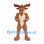 Moose Mascot Costume with Muscular Brown Body and Large Antlers