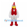 Rooster Mascot Costume in White with Red Vest and Comb