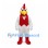 Rooster Mascot Costume in White with Red Vest and Comb