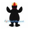 Penguin Mascot Costume with Red Yellow Cap and Whistle