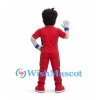 Superhero Mascot Costume with Red Eye Mask and Sports Outfit