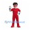 Superhero Mascot Costume with Red Eye Mask and Sports Outfit