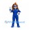 Superhero Mascot Costume with Blue Eye Mask and Sports Outfit