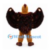 Eagle Mascot Costume with Broad Brown Feathered Wings