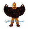Eagle Mascot Costume with Broad Brown Feathered Wings