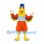 Parrot Mascot Costume with Yellow Head and Colorful Feathered Wings