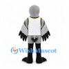 Falcon Mascot Costume with Gray Wings and White Sports Shirt