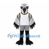 Falcon Mascot Costume with Gray Wings and White Sports Shirt