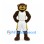 Bear Mascot Costume with White Basketball Uniform and Yellow Trim