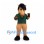 Horse Mascot Costume with Dark Green Polo Shirt and Tan Body