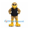 Eagle Mascot Costume in Tan with Black Sports Shirt