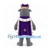 Hippo Mascot Costume with Purple Royal Cape and Crown