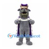 Hippo Mascot Costume with Purple Royal Cape and Crown