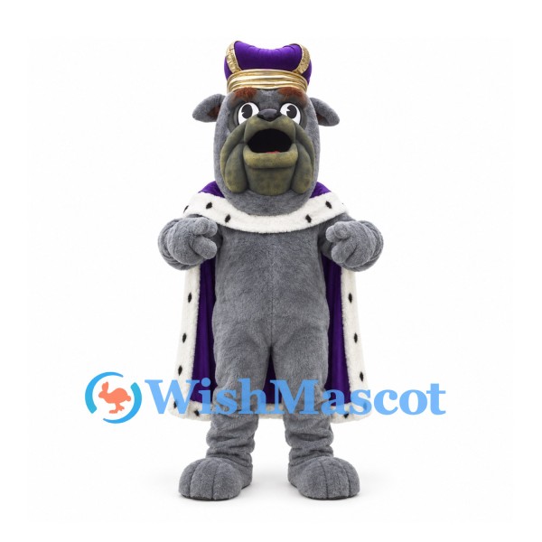 Hippo Mascot Costume with Purple Royal Cape and Crown