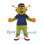 Monster Mascot Costume in Green with Navy Sports Shirt and Cap