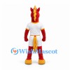 Dragon Mascot Costume in Red with White Sports Uniform