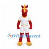 Dragon Mascot Costume in Red with White Sports Uniform