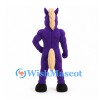 Horse Mascot Costume in Purple with Muscular Torso and Cream Mane