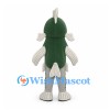Fish Mascot Costume in Green and Gray with White Fins