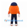 Orange Mascot Costume with Navy Cap and Track Pants