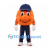 Orange Mascot Costume with Navy Cap and Track Pants