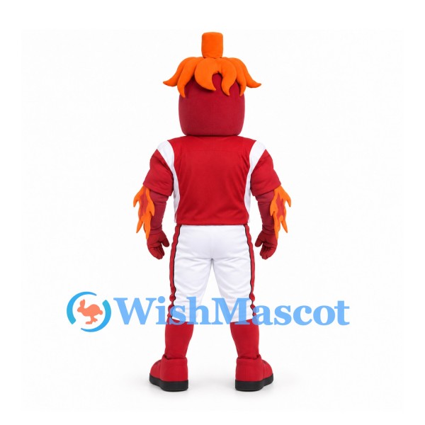 Chili Pepper Mascot Costume with Red Sports Shirt and White Shorts