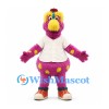 Bird Mascot Costume in Purple and Yellow with White Shirt