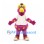 Bird Mascot Costume in Purple and Yellow with White Shirt