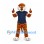 Tiger Mascot Costume with Orange Stripes and Navy Shirt