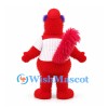 Squirrel Mascot Costume in Red with White Shirt and Bushy Tail