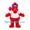 Squirrel Mascot Costume in Red with White Shirt and Bushy Tail