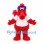 Squirrel Mascot Costume in Red with White Shirt and Bushy Tail