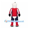 Eagle Mascot Costume with White Head and Red Sports Jersey