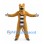 Bear Mascot Costume in Tan with Black White Striped Scarf