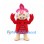 Girl Mascot Costume with Pink Hair and Red Lobster Dress