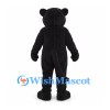 Panther Mascot Costume in Black with Large Open Mouth and White Fangs