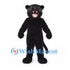 Panther Mascot Costume in Black with Large Open Mouth and White Fangs