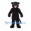Panther Mascot Costume in Black with Large Open Mouth and White Fangs