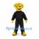Monster Mascot Costume with Yellow Hair and Black Tracksuit