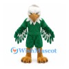 Eagle Mascot Costume with White Head and Green Sports Uniform