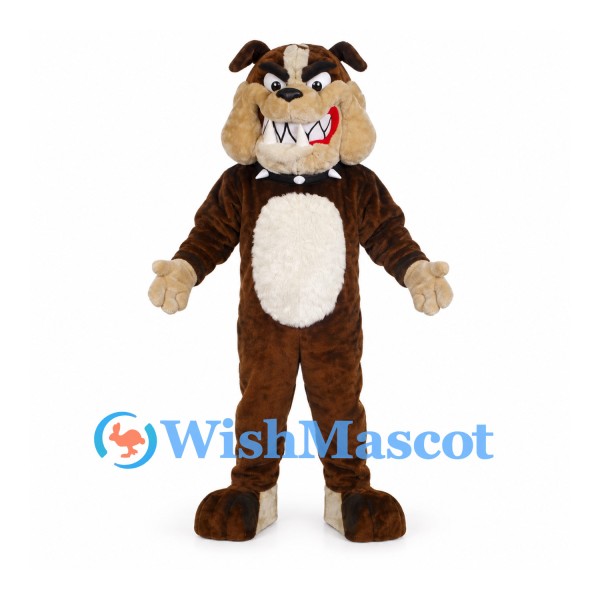 Tasmanian Devil Mascot Costume in Brown with White Belly and Large Teeth