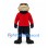 Crow Mascot Costume with Red Shirt and Dark Pants