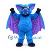 Bat Mascot Costume in Blue with Purple Wing Panels