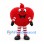 Heart Mascot Costume in Red with Striped Arms and Legs