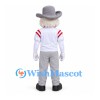 Man Mascot Costume with White Beard and Gray Cowboy Hat