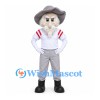 Man Mascot Costume with White Beard and Gray Cowboy Hat