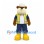 Bear Mascot Costume with White Hard Hat and Yellow Safety Vest