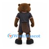 Beaver Mascot Costume with Black Sports Shirt and Shorts