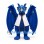 Dragon Mascot Costume in Blue with Large Wings and White Vest