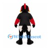 Woodpecker Mascot Costume with Black Shirt and Red Feathered Arms